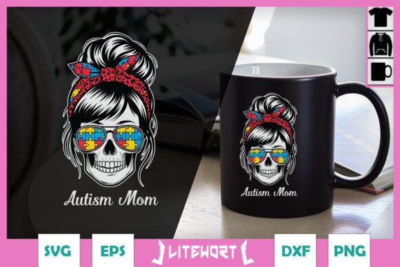 Autism Mom Awareness Messy Bun SVG Review