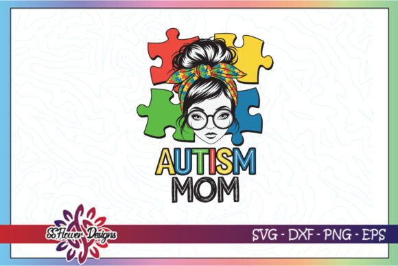 Autism Mom Messy Bun Puzzle SVG Review