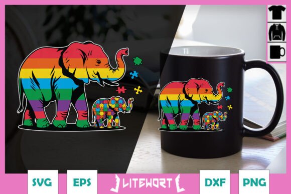 Elephant Mom and Child Autism SVG Review