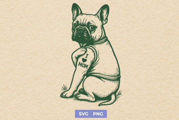 I Love Mom French Bulldog Cute SVG PNG Review